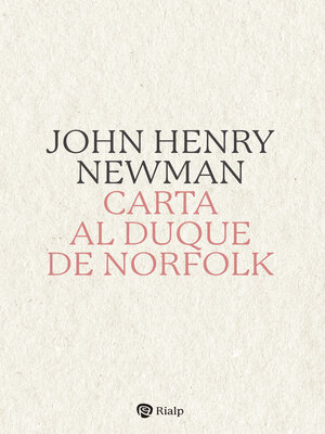 cover image of Carta al Duque de Norfolk